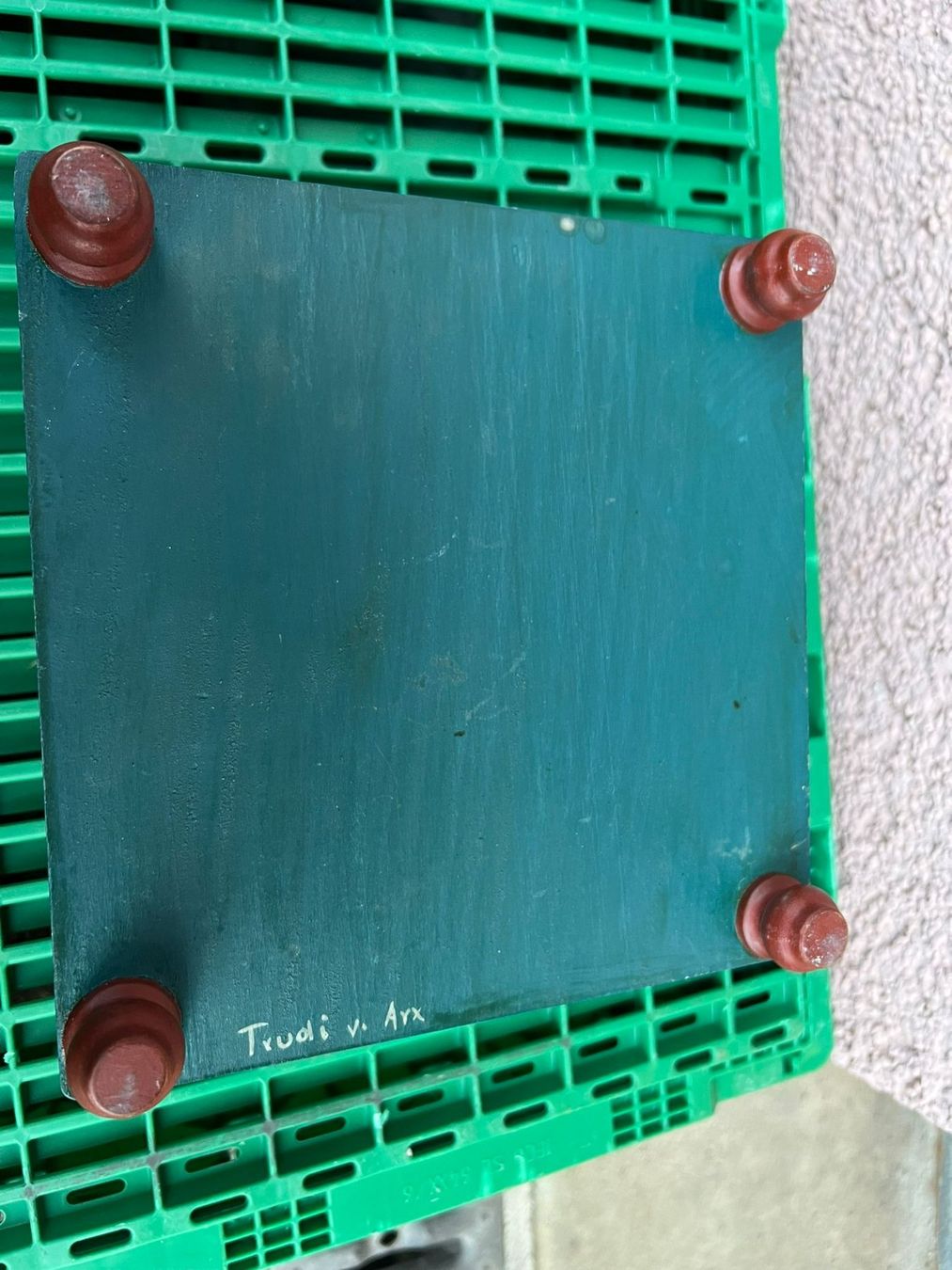 Portagioie: Holzbox Petrol/Rot – Usato da Egg b. Zürich venduto da Brocki_Insel_Egg 3