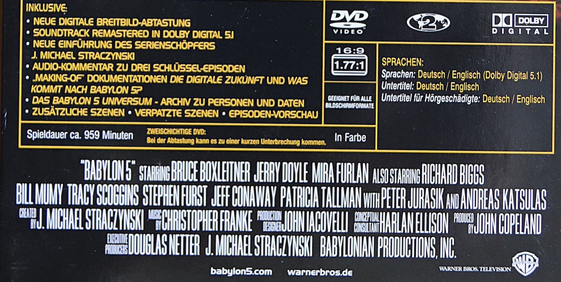Alle DVDs: Spacecenter Babylon 5 Staffel 5 – Gebraucht aus Glattfelden von Sirax 3