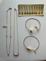  Schmuck Konvolut, Plaqué Or, echte Steine & Zuchtperlen