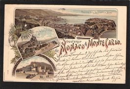 #Lithografie Monaco & Monte Carlo , gel. 1899