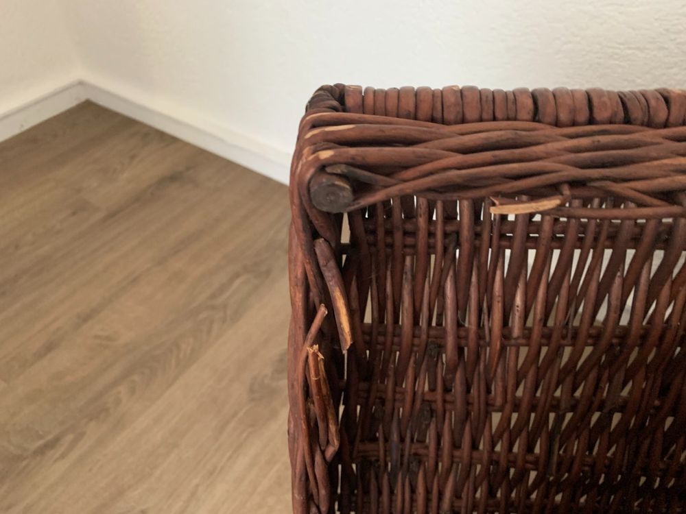 Runder Rattan-Korb Mit Deckel – Handgeflochtener Weidenkorb, Ca. 28 X 28 X 13 Cm