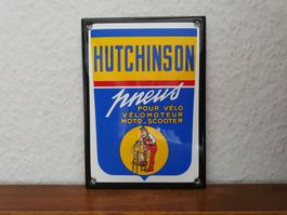 Emailschild Hutchinson Reifen Werkstatt Logo Emaille Schild