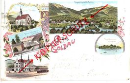 Goldau Schwyz Bahnhof Post  Litho 1901