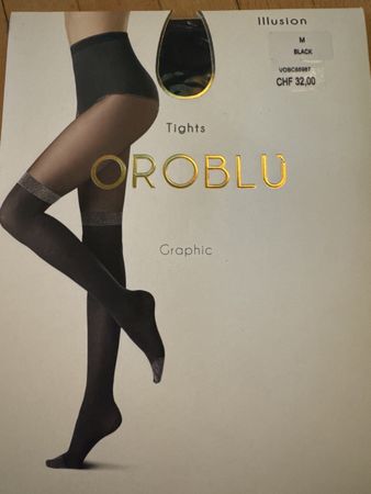 OROBLU Illusion Tights Gr. M Schwarz Neu