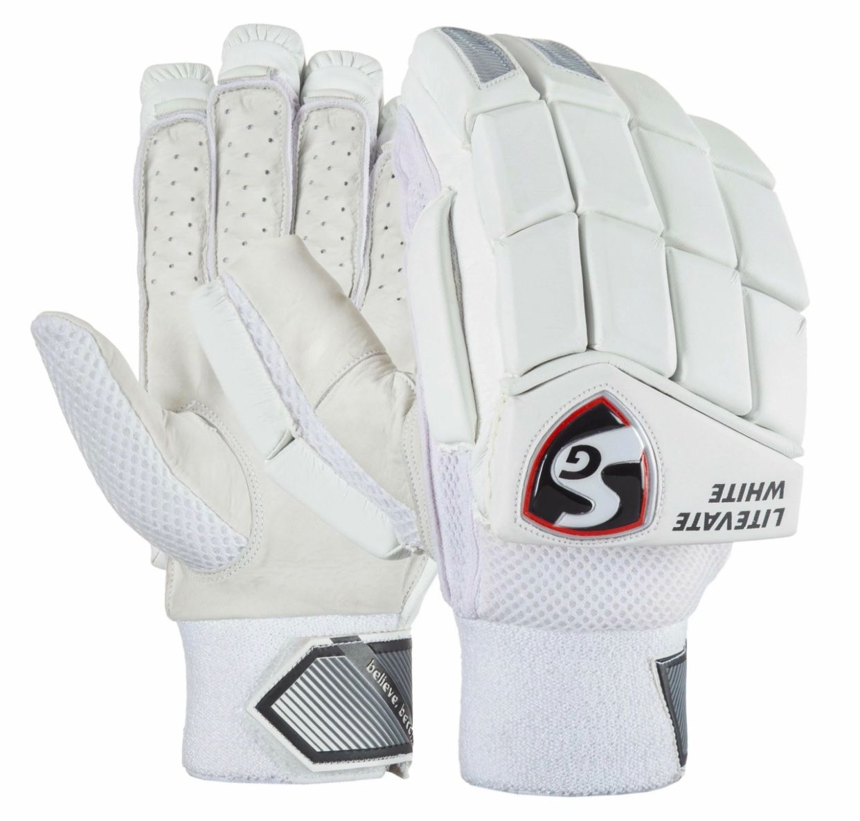 Guanti & manicotti: SG Litevate White Batting Gloves – Nuovo e nell'imballaggio originale da Luzern venduto da ronymamuni