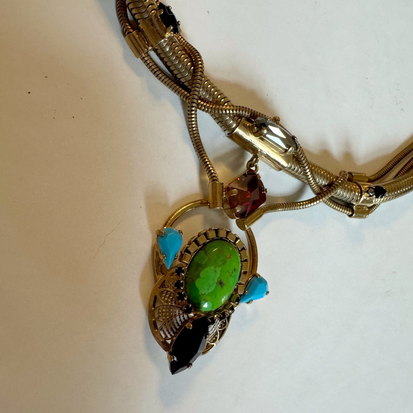 Catenine: Statement Kette with Green Mojave Türkis – Nuovo (secondo la descrizione) da Zürich venduto da kasiaf 1