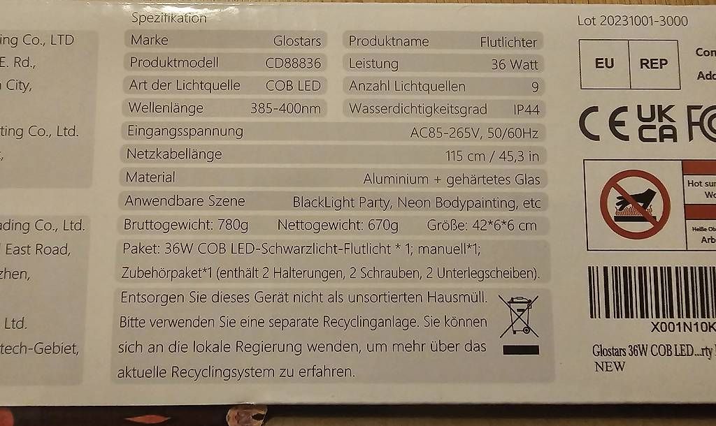 Lampade: UV Licht – Usato da Münchenbuchsee venduto da Bussistyle 1