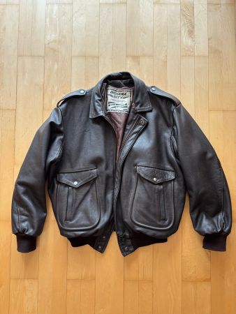 Vintage Brown Indiana City Leather Flight Bomber Jacket