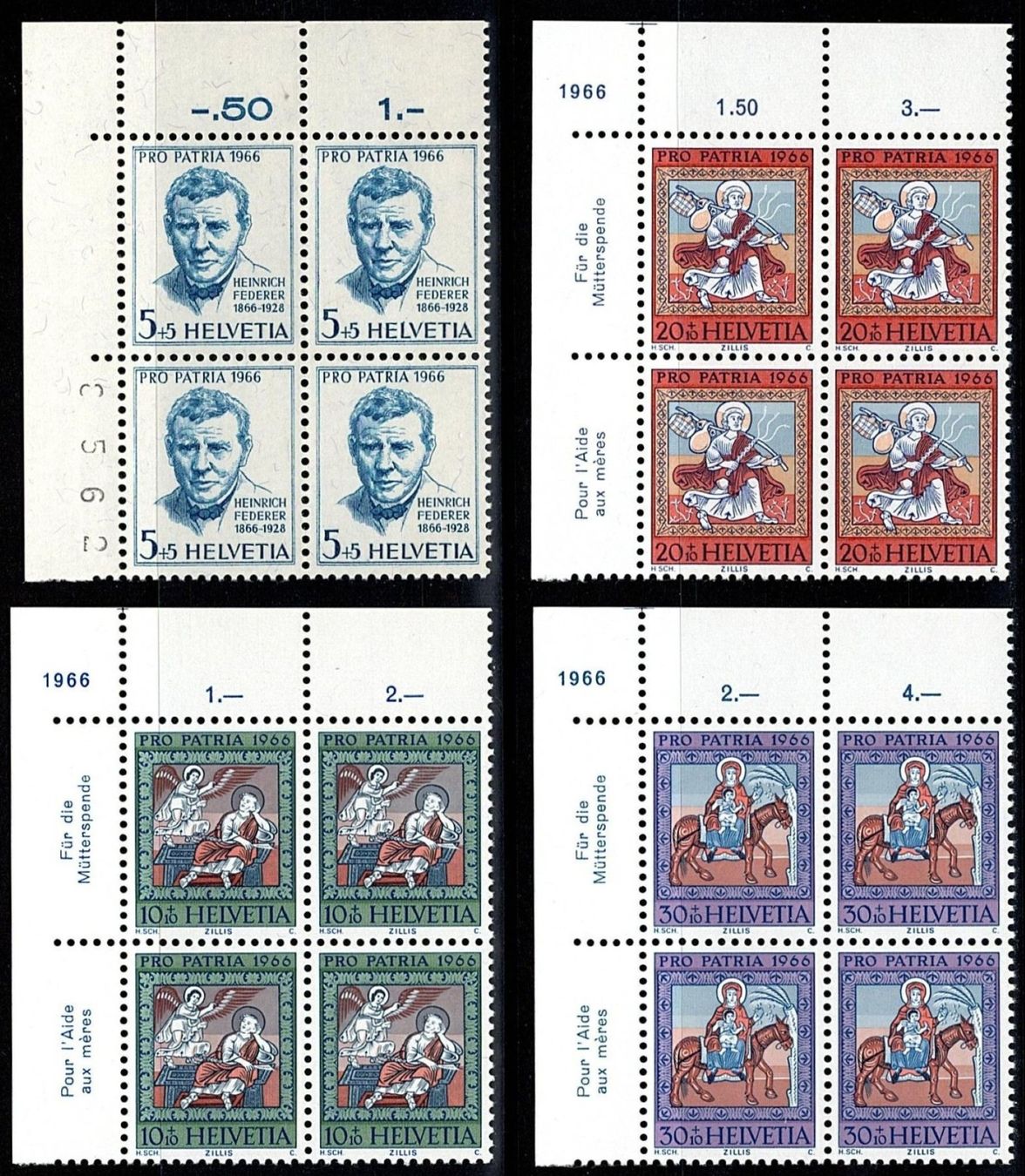 Alle Briefmarken: 1966_VB Serie PP **, SBK B128-B132; fehlerfrei – Neu (gemäss Beschreibung) aus Thun von Nissan