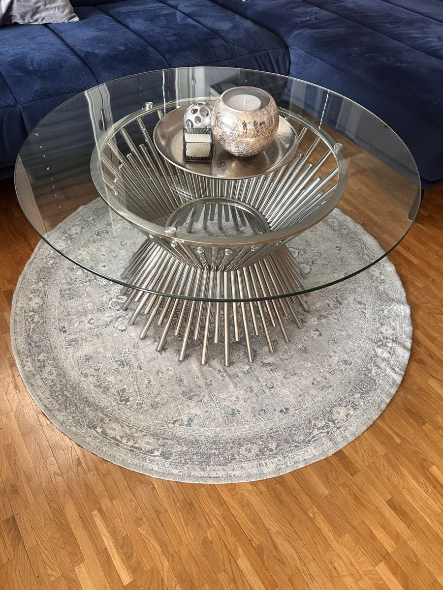 Pfister Tavoli: Moderner Couchtisch, Glas-Metall – Usato da Zürich venduto da Gadgets2020 2