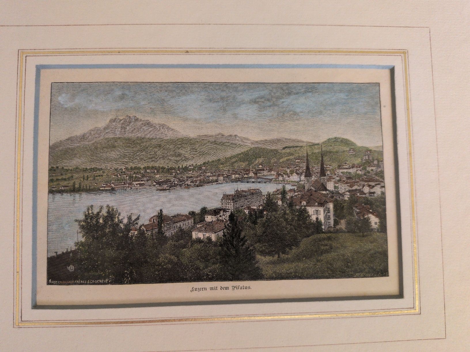 Incisioni: Alte Ansicht von Luzern mit Pilatus – Usato da Emmen venduto da Luzs