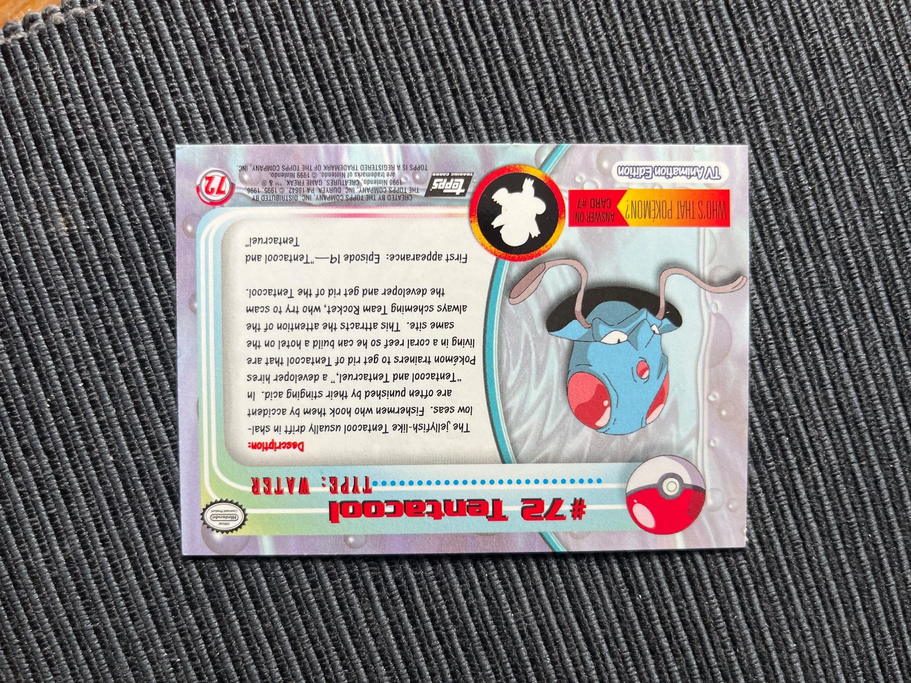 Pokémon Carte collezionabili: Pokemon Tentacool Holo Topps Series 1 Mint – Nuovo (secondo la descrizione) da Wabern venduto da Collectfun 1