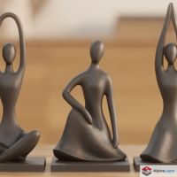 Harmony Pose Trio – Abstract Modern Sculptures - 3D Printed