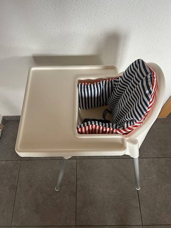 Kinder Hochstuhl mit Tablett, Sitzgurt + Kissen IKEA ANTILOP 5