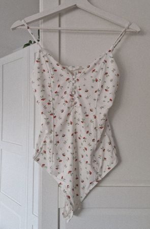 Bodysuit mit Blumen, H&M, Gr. S
