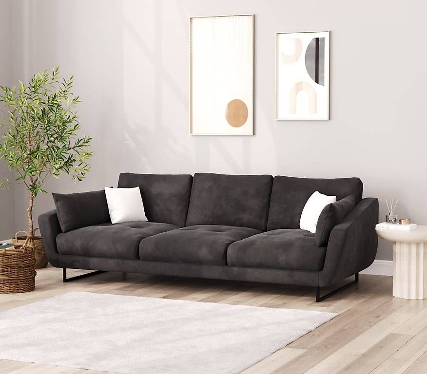 Sofas: Sofa Samt DIYA anthrazit Neu 2 Sofort Verfügbar  – Gebraucht aus Egerkingen von D-Sweety