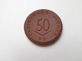 🇩🇪 Weimar 1921 ~ 50 Pfennig Freiberger ~ PORCELAIN
