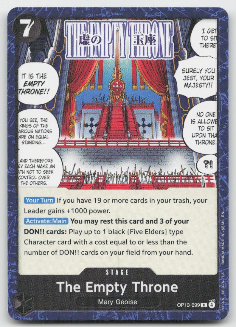 Bandai Carte collezionabili: One Piece The Empty Throne OP13-099 C – Usato da Lugano venduto da VlaseCard