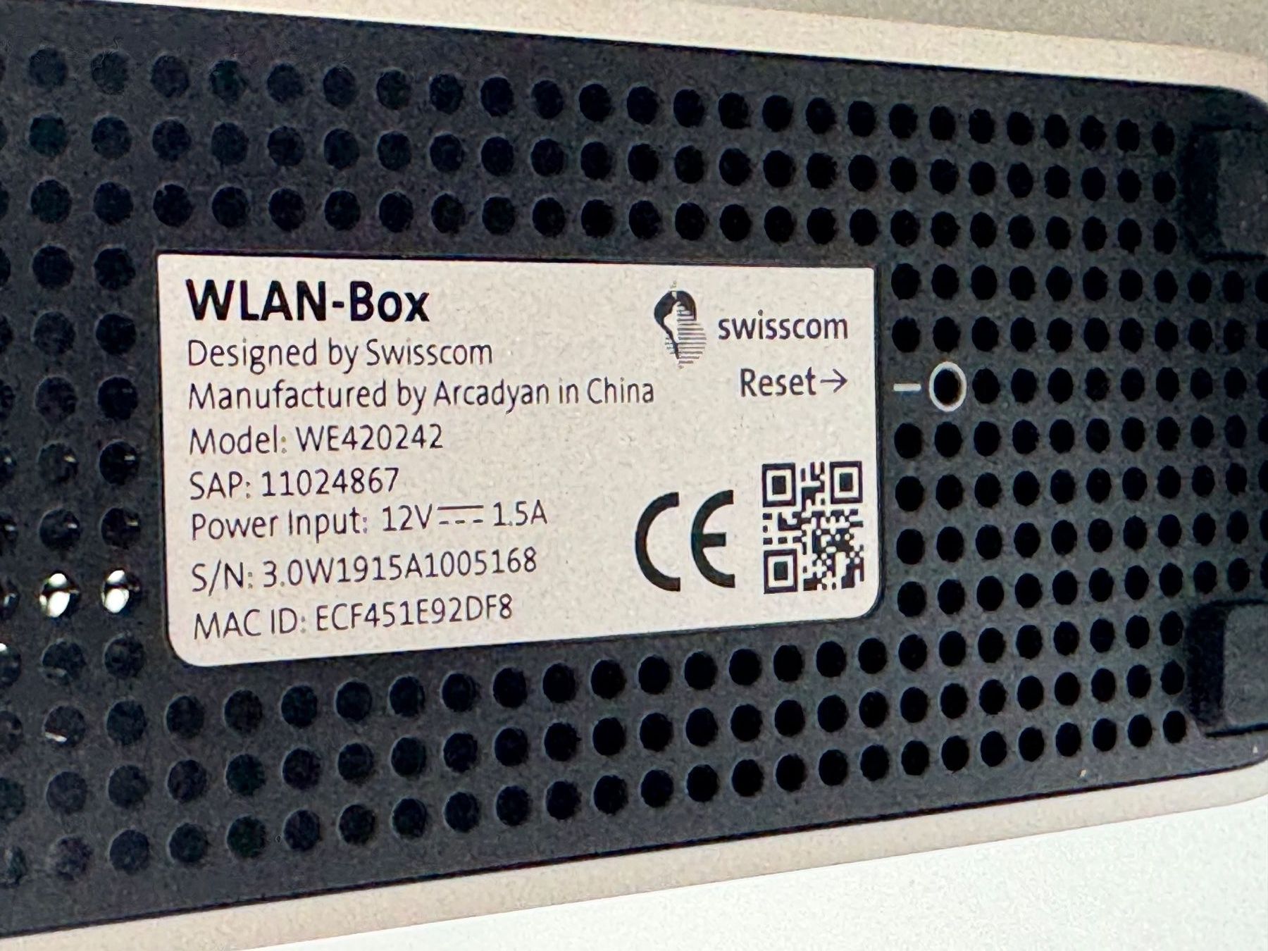 Swisscom Wlan: WLAN-BOX von Swisscom – Gebraucht aus Oberwil b. Zug von Madajo 1