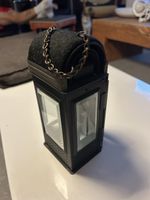 Laterne schwarz mit Kette guter Zustand