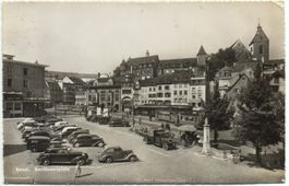 BASEL Barfüsserplatz, Auto, LKW, Tram