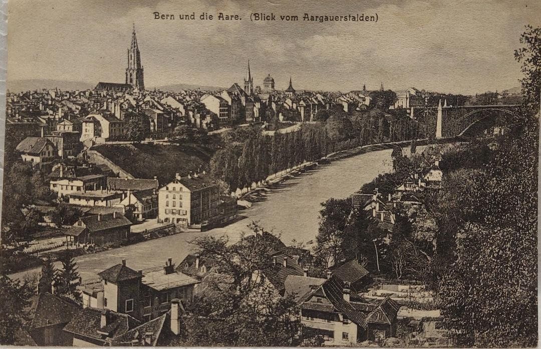 Cartoline postali: BERN  & die Aare - Blick vom Aargauerstalden - 1922 – Usato da Delémont venduto da Domdom1