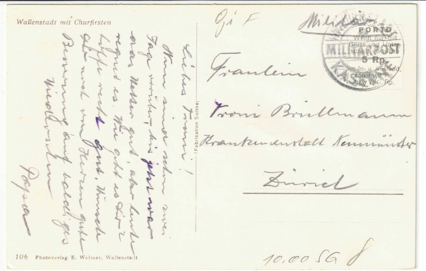 Cartoline postali: Wallenstadt mit Churfirsten – Usato da Ettingen venduto da Kartenplanet 1
