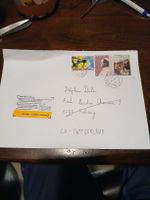 Lettre avec timbres Vatican et timbre suisse, 1987!