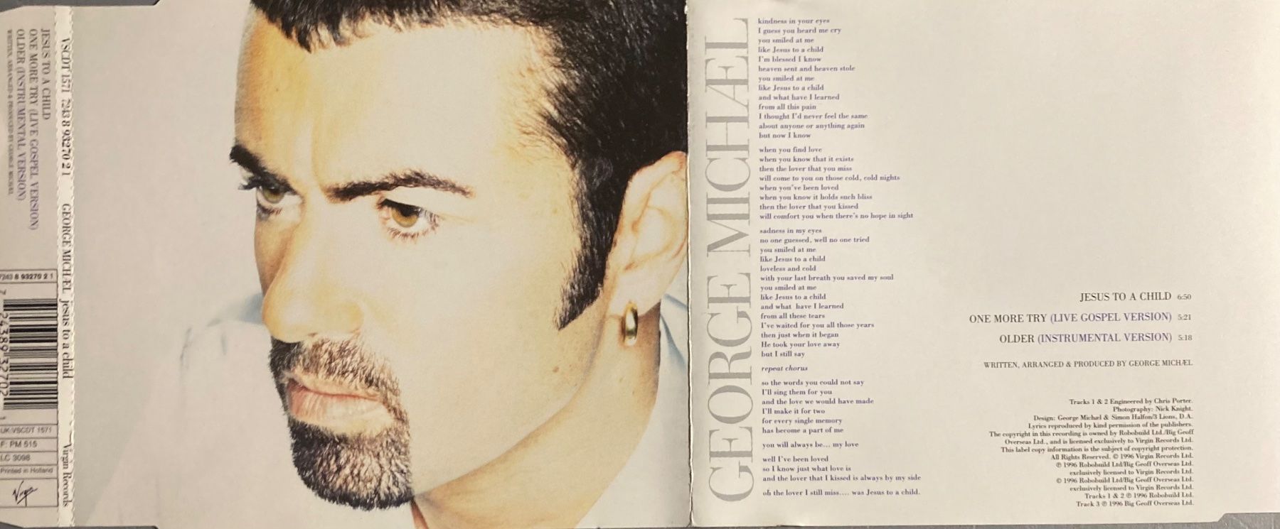 CDs: GEORGE MICHAEL - JESUS TO A CHILD – D'occasion à Poliez-Pittet par Newtown-Records