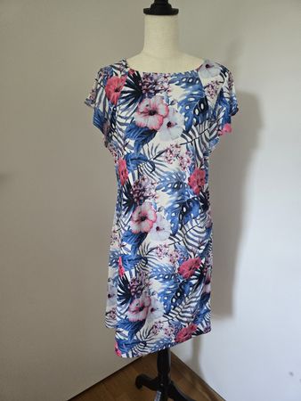 Joy of Life hajo Kleid Gr. M – Blau Rosa Blumen Print Sommer