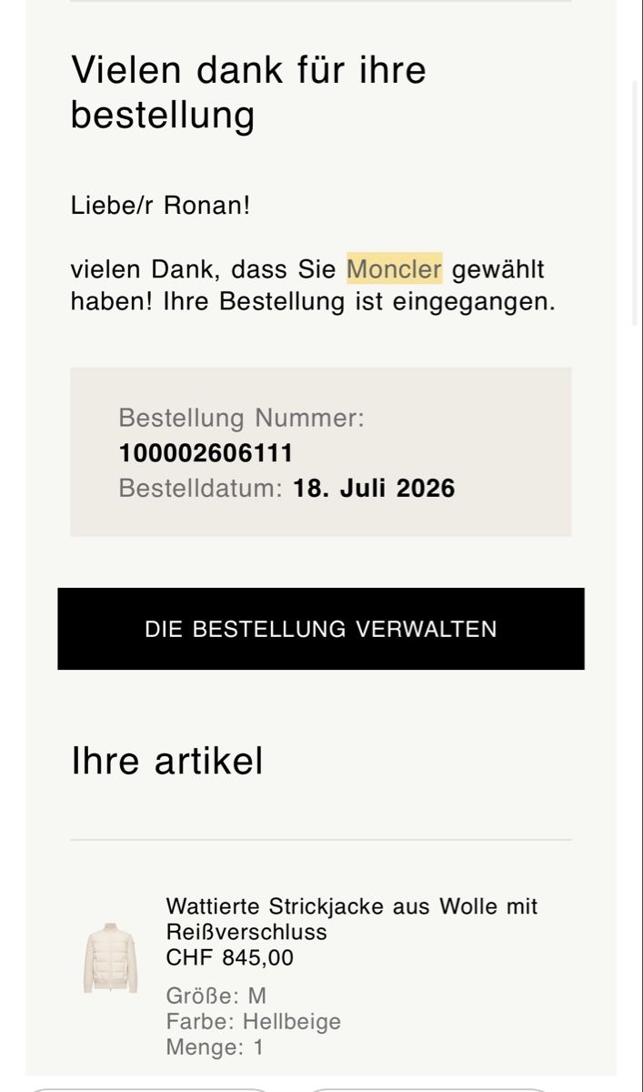 Moncler Giacche: Moncler Cardigan aus Wolle hellbeige – Nuovo e nell'imballaggio originale da Spiez venduto da ronan888888 4