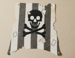 Cloth Sail with Cannonball Damage with Dark Gray Stripes