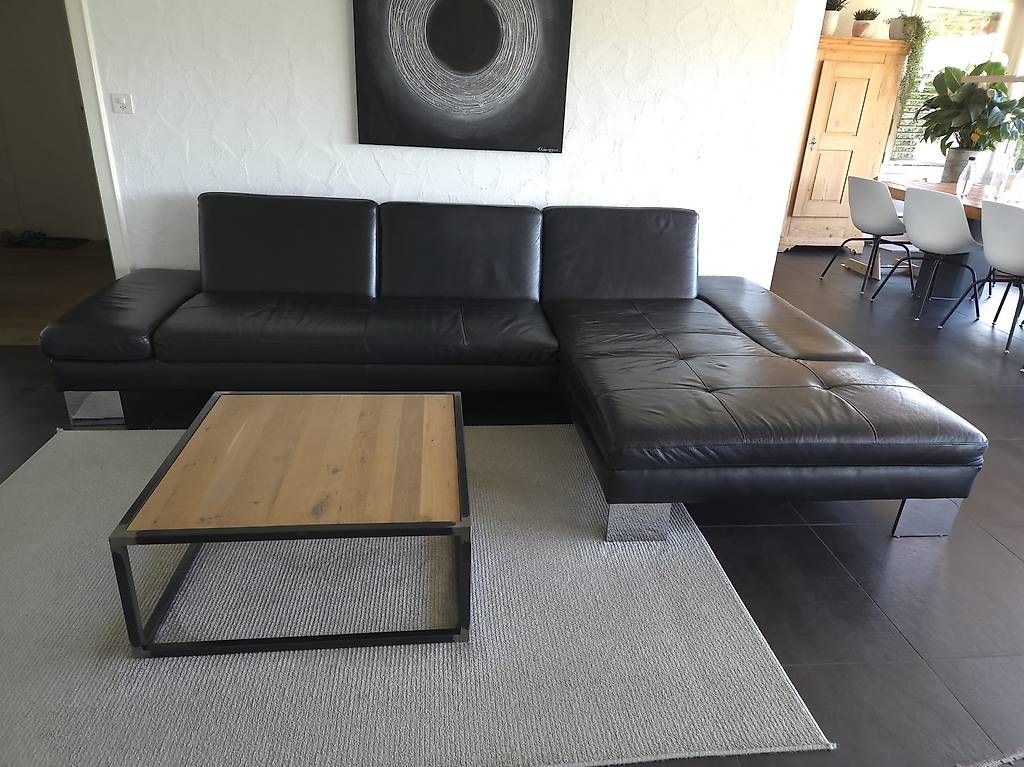Divani: Schwarzes Echtledersofa in L-Form  – Usato da Jona venduto da DianaRa