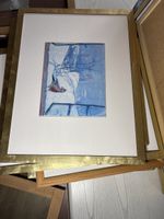 Bild Vogel Motiv gerahmt mit Passepartout Zustand gut