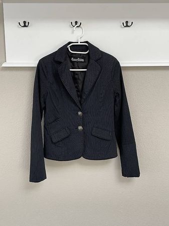 Excellium Nadelstreifen-Blazer in Schwarz  Größe S