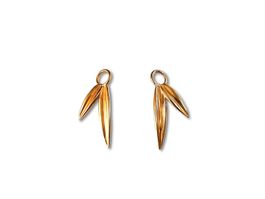 Ohrringanhänger im Bambusblätter-Motiv, 18K Gold