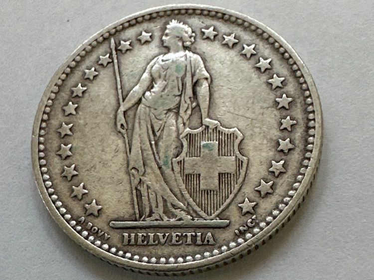 Alle Münzen: 2Fr, Silber 1901 – Gebraucht aus Erlach von gubbe1