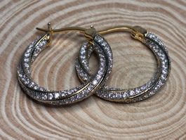 Boucle d’oreilles créoles dorées étincelantes ✨
