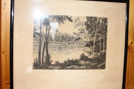 Original-Radierung "Aare bei Reichenbach" von Jean Max Erni