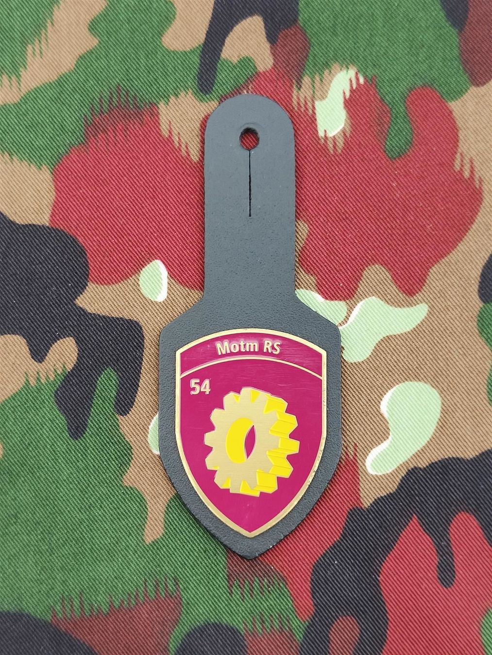 Plaketten & Abzeichen: Brusttaschenanhänger Motm RS 54 – Gebraucht aus Bauma von SwissMilitaria