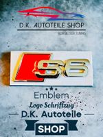 Audi S6 Emblem Schriftzug Logo aus Metall NEU in Rot/Chrom