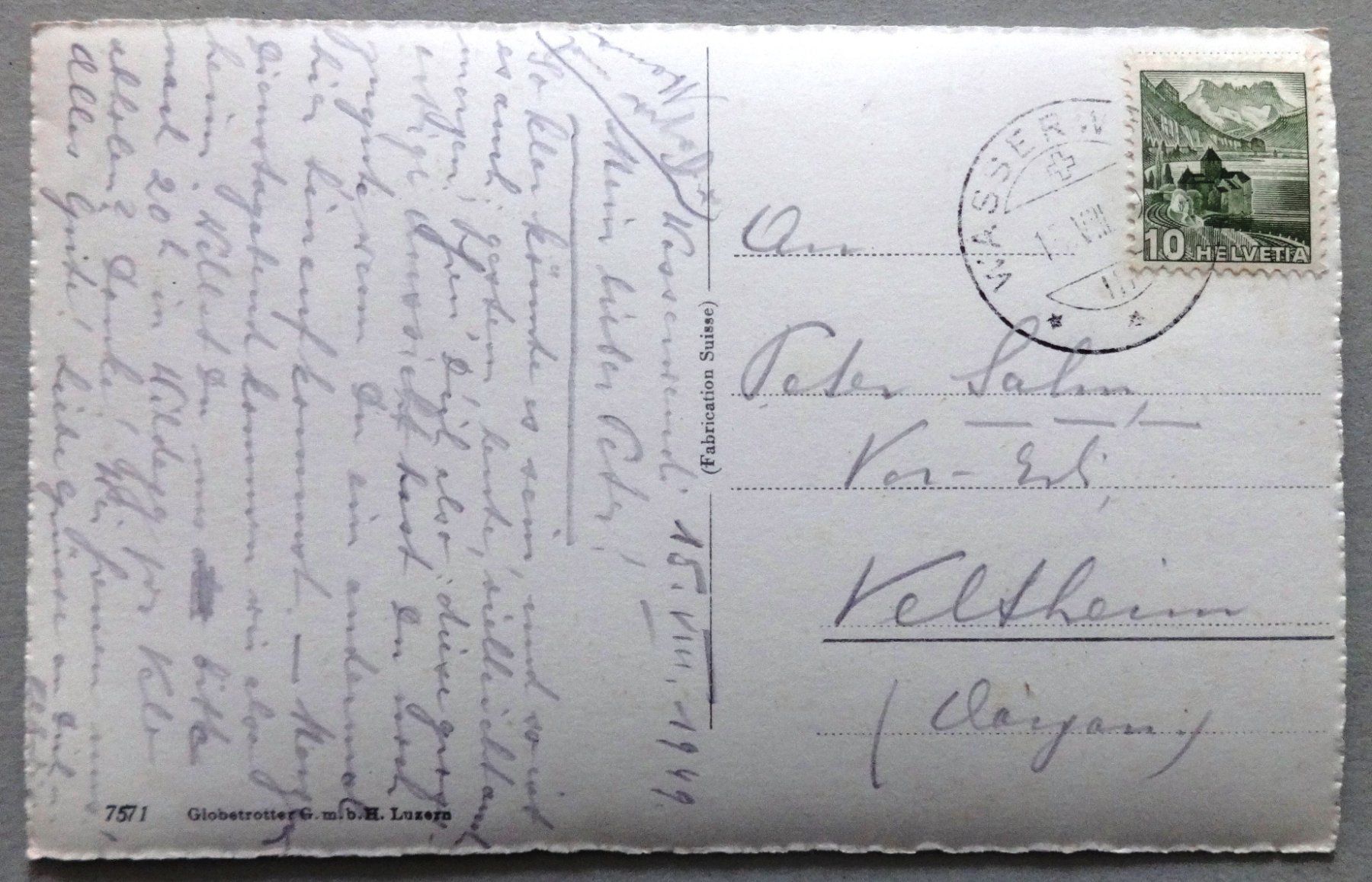 Cartes postales: Wetterhorngruppe mit Engelhörner – D'occasion à Fétigny par Billy2miny 1