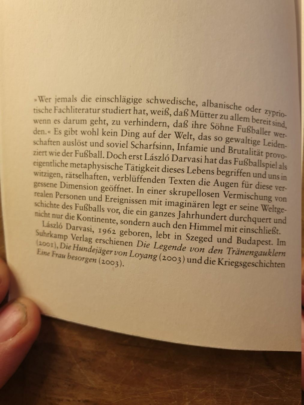 Libri: Wenn ein Mittelstürmer träumt - Laszlo Darvasi – Usato da Zürich venduto da loosebone 1