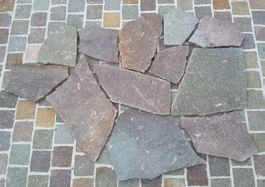 Gartenplatten Naturstein PORPHYR Mosaiken polygonal formwild
