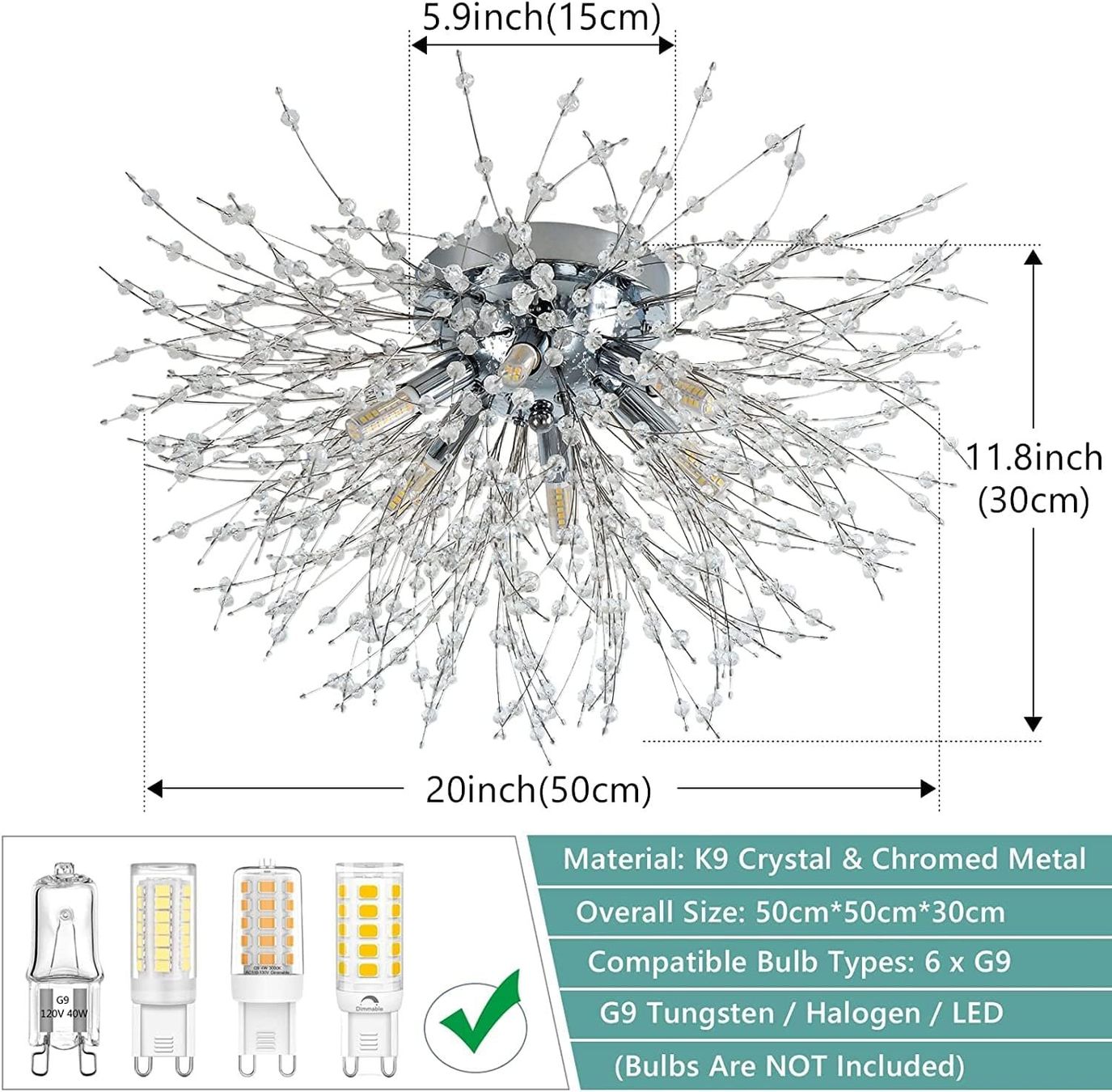 Lampadari & plafoniere: Deckenleuchte Kristall Kronleuchter 6 flammig Chrom – Nuovo e nell'imballaggio originale da Wittenbach venduto da VELARO 2