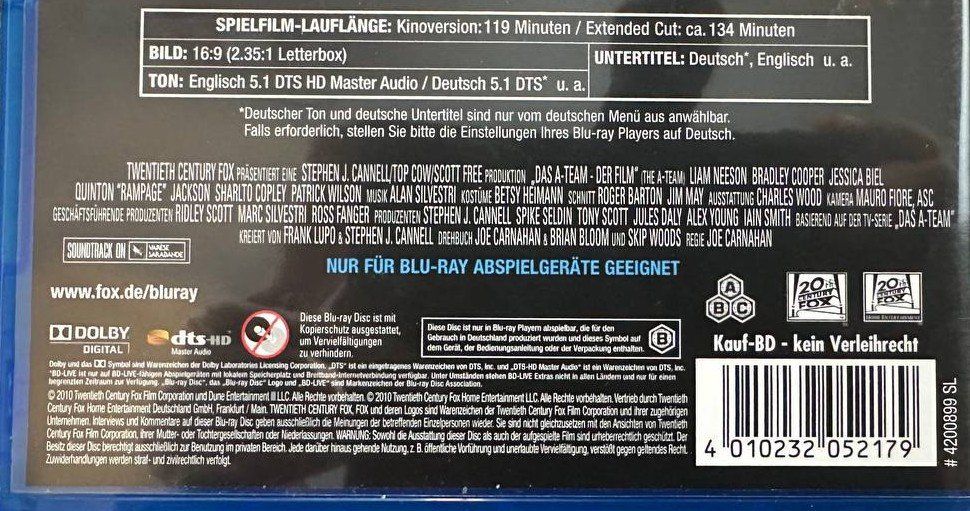 Tutti i DVDs: Das A-Team Extended Cut Blu-ray Disc – Usato da Beringen venduto da Mantafisch1 2