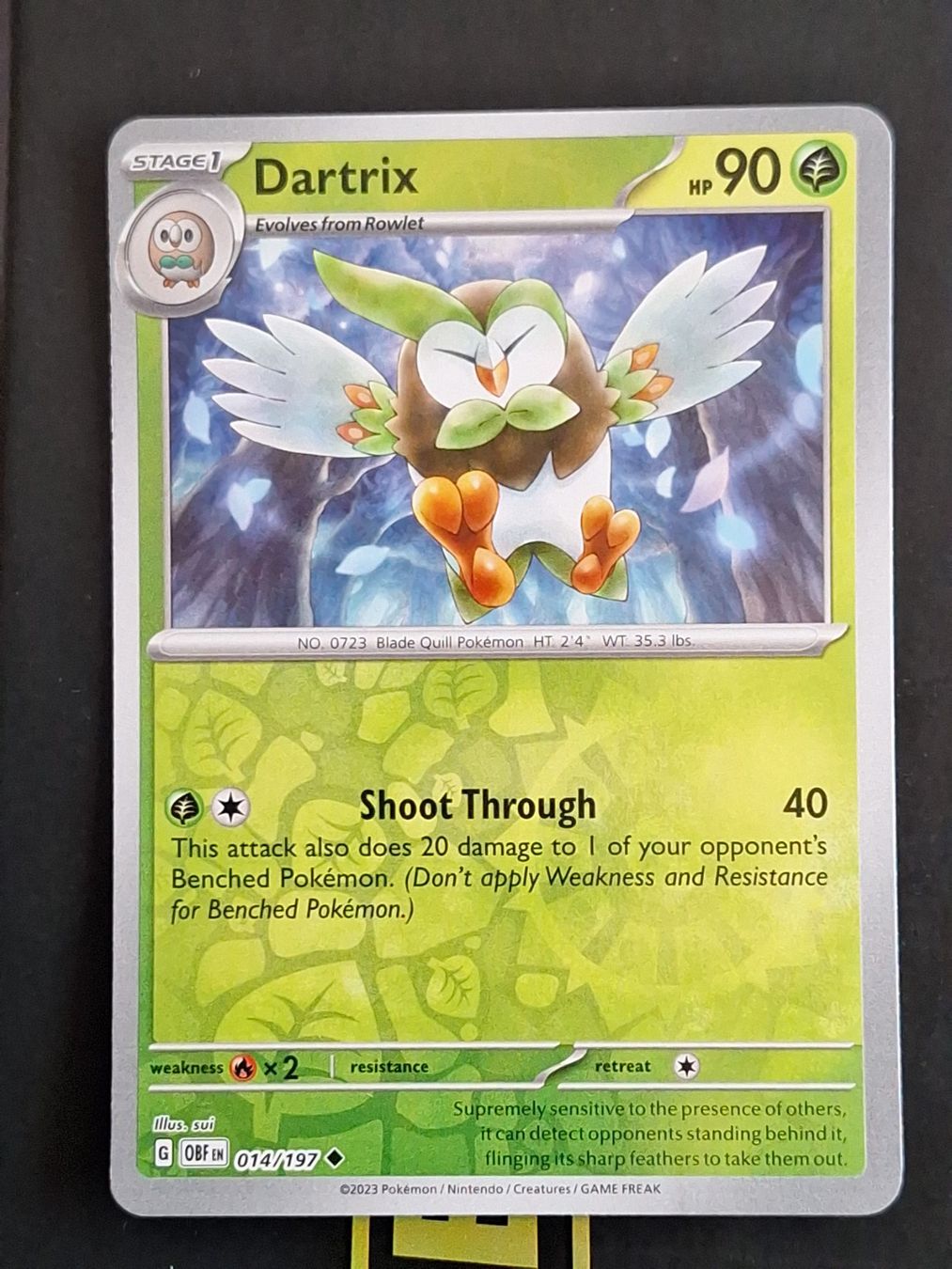 Pokémon Carte collezionabili: Dartrix - Pokemon Reverse Holo Obsidian Flames – Usato da Altstätten SG venduto da GGsGameshop