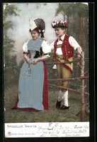 Litho Paar in Appenzeller Trachten, 1904