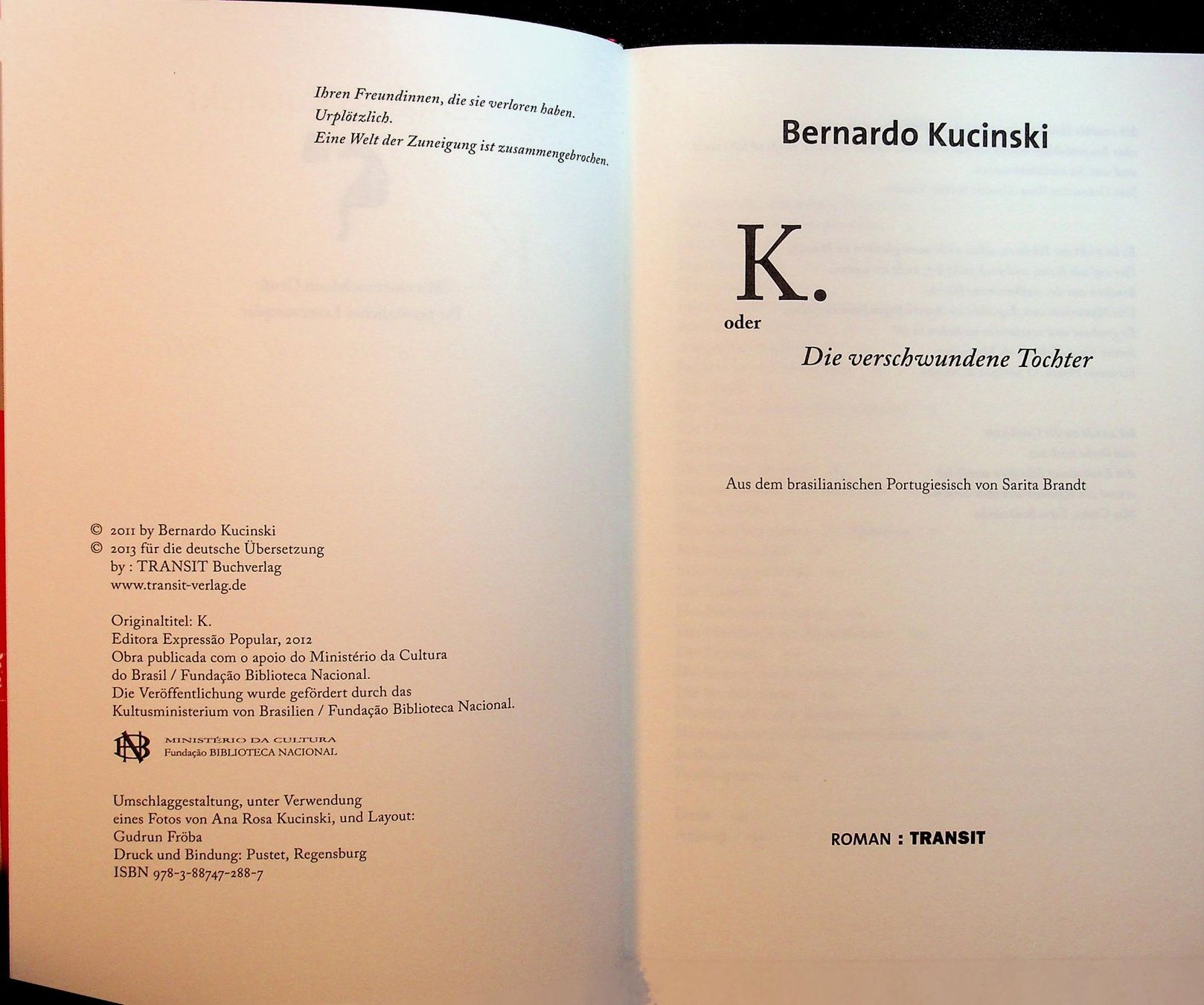 Livres: B. Kucinski K. oder Die verschwundene Tochter – D'occasion à Reitnau par Zaomir 1