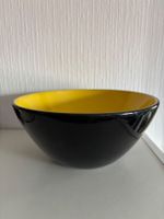 Saladier Rossler? noir jaune céramique 23 cm de diametre